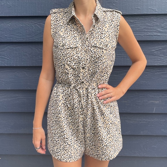 Banana Republic Collared Printed Romper - Picture 1 of 3